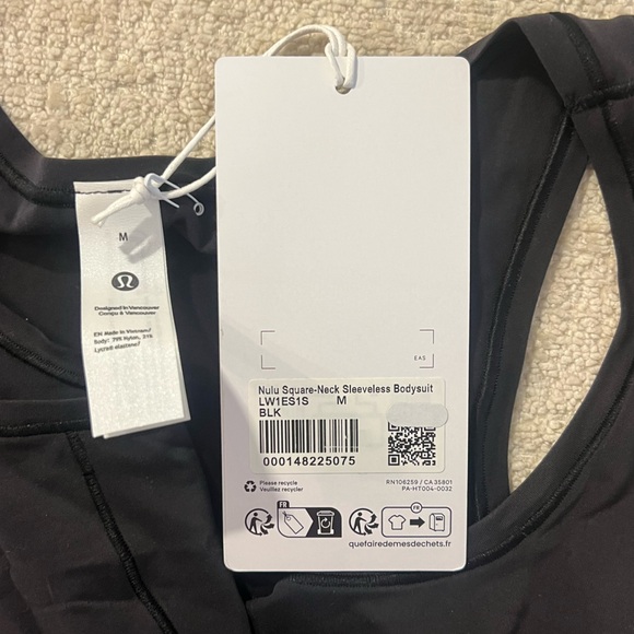 Lululemon Wundermost Ultra-Soft Nulu Square-Neck Sleeveless Bodysuit Black Med - Picture 5 of 5